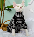 Striped Cotton Blend Tee Romper Suit