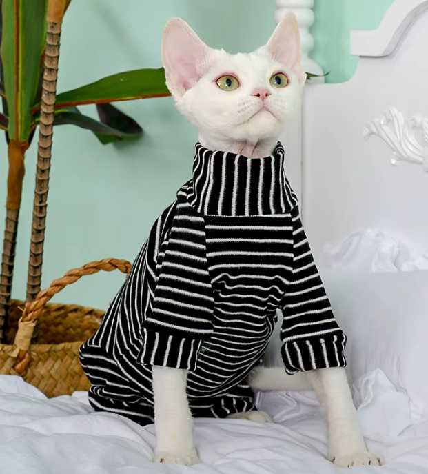 Striped Cotton Blend Tee Romper Suit