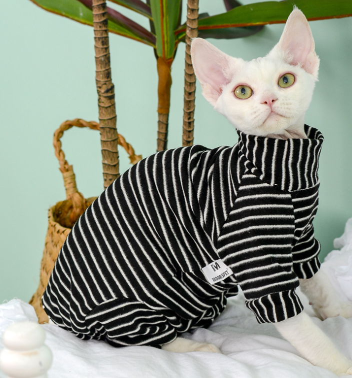 Striped Cotton Blend Tee Romper Suit